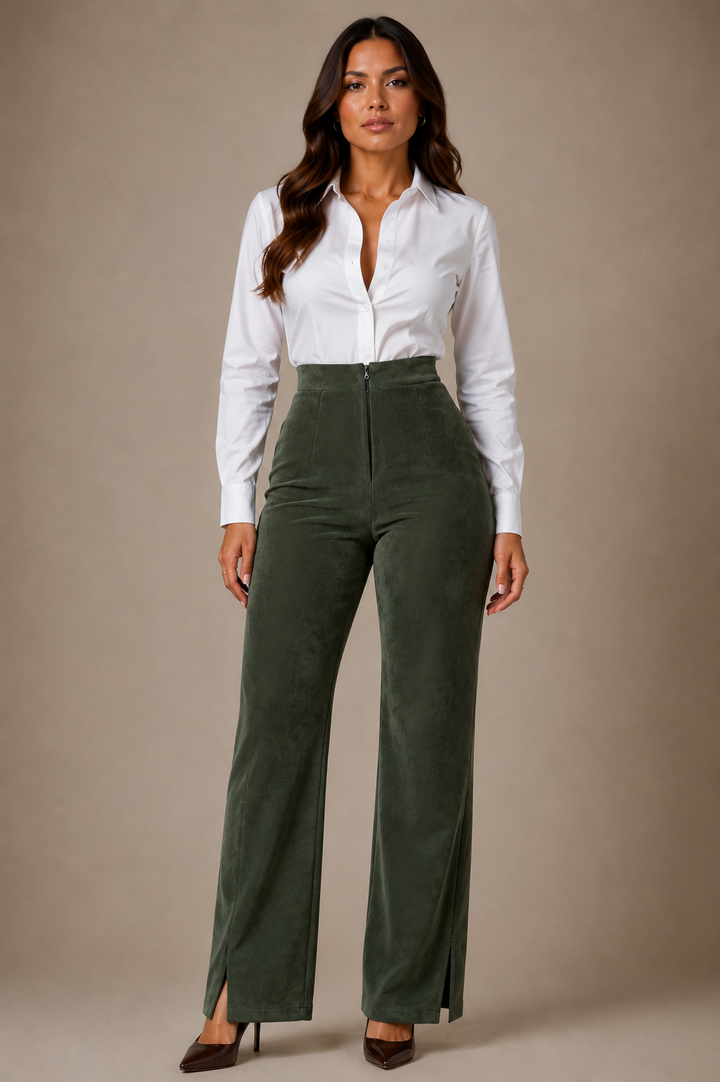 Pantalón Cintura Avispa Gamuza