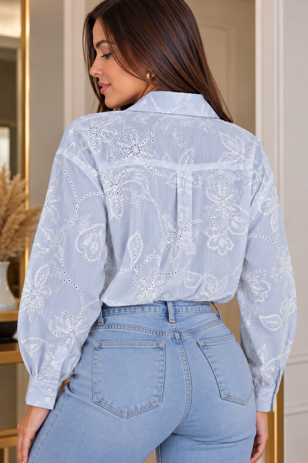 Camisa Orquídea Azul claro, vista espalda