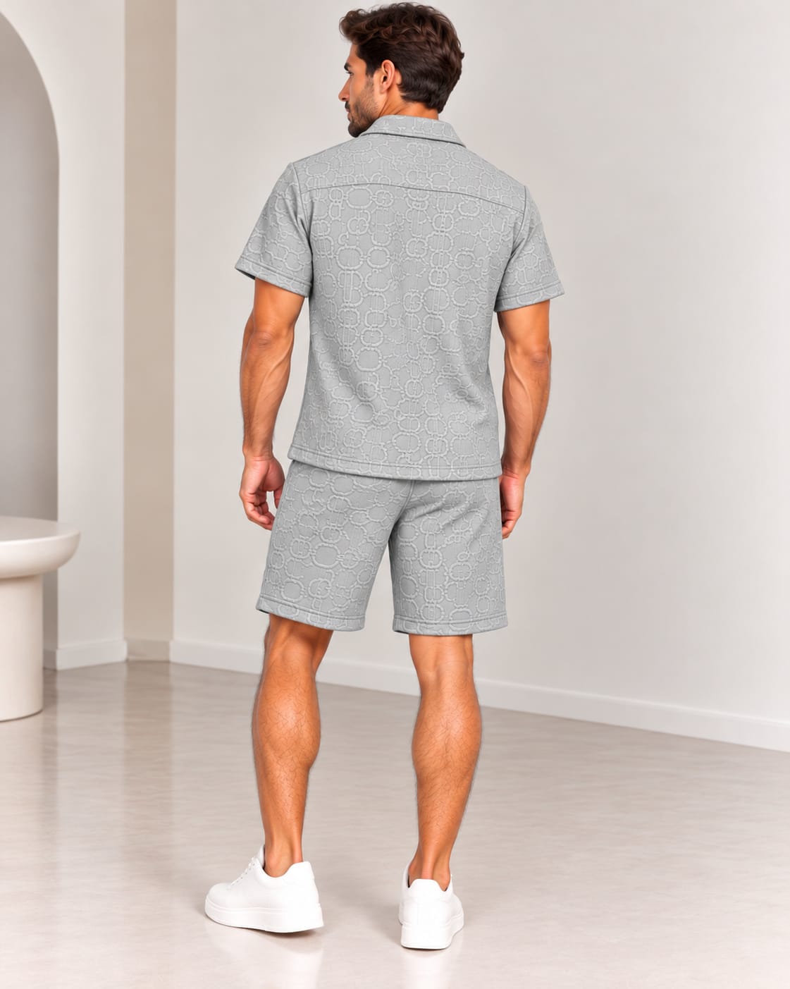 Deportivo Sello de Poder Caballero, Gris, espalda