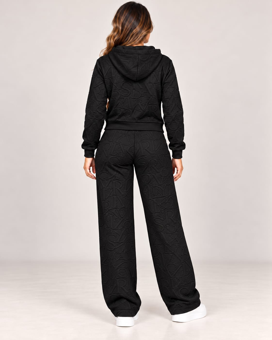 Sello de Poder Chaqueta Negro, conjunto dama, espalda